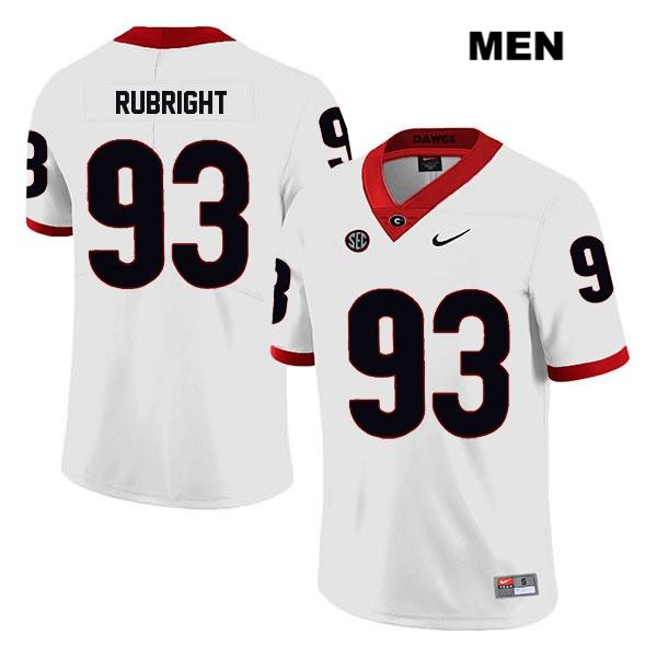 Georgia Bulldogs Men's Bill Rubright #93 NCAA Legend Authentic White Nike Stitched College Football Jersey CIG3356OQ